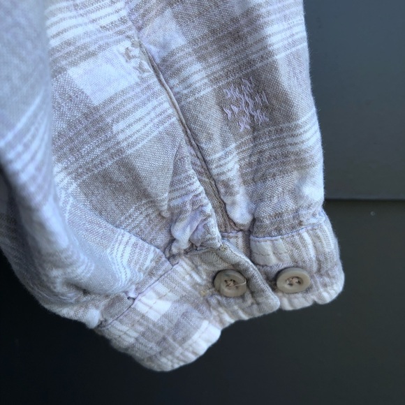 Vintage Northern Reflections Shirt - cream/beige plaid with snowflakes - Size XL - Picture 3 of 6